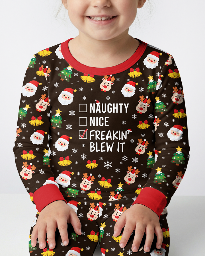 Santa Naughty Nice Bamboo Two Piece Long Sleeve Pajama Set