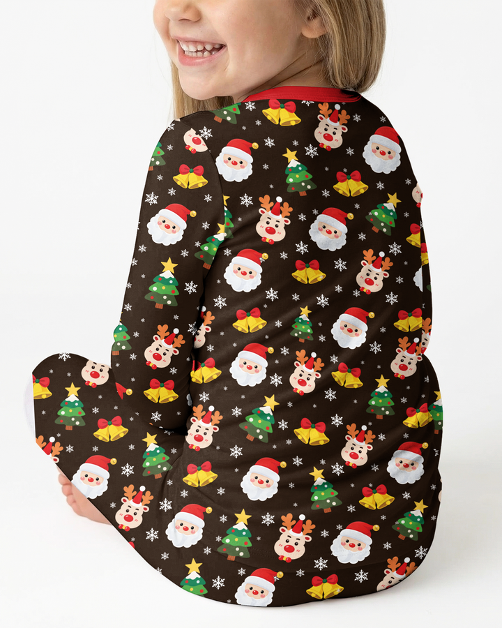 Santa Naughty Nice Bamboo Two Piece Long Sleeve Pajama Set