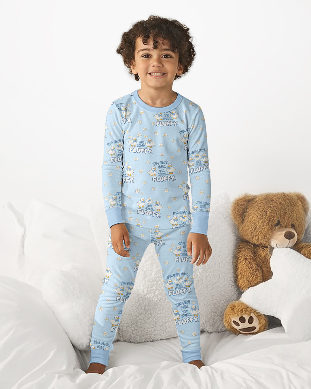 Not Fat Just Fluffy Bamboo Two Piece Long Sleeve Pajama Set
