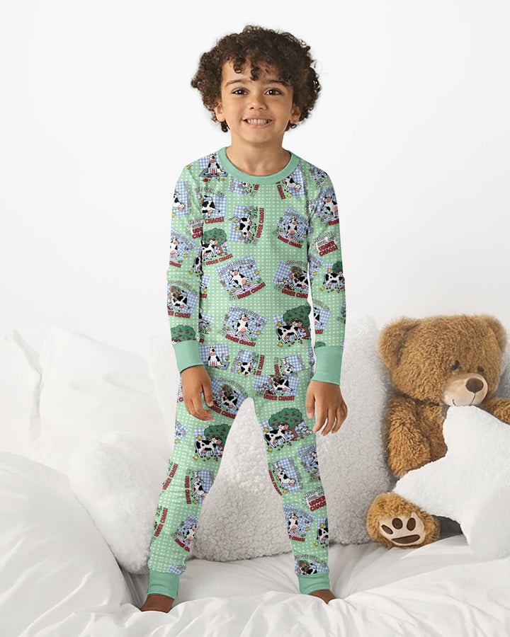 Udder Chaos Bamboo Two Piece Long Sleeve Pajama Set