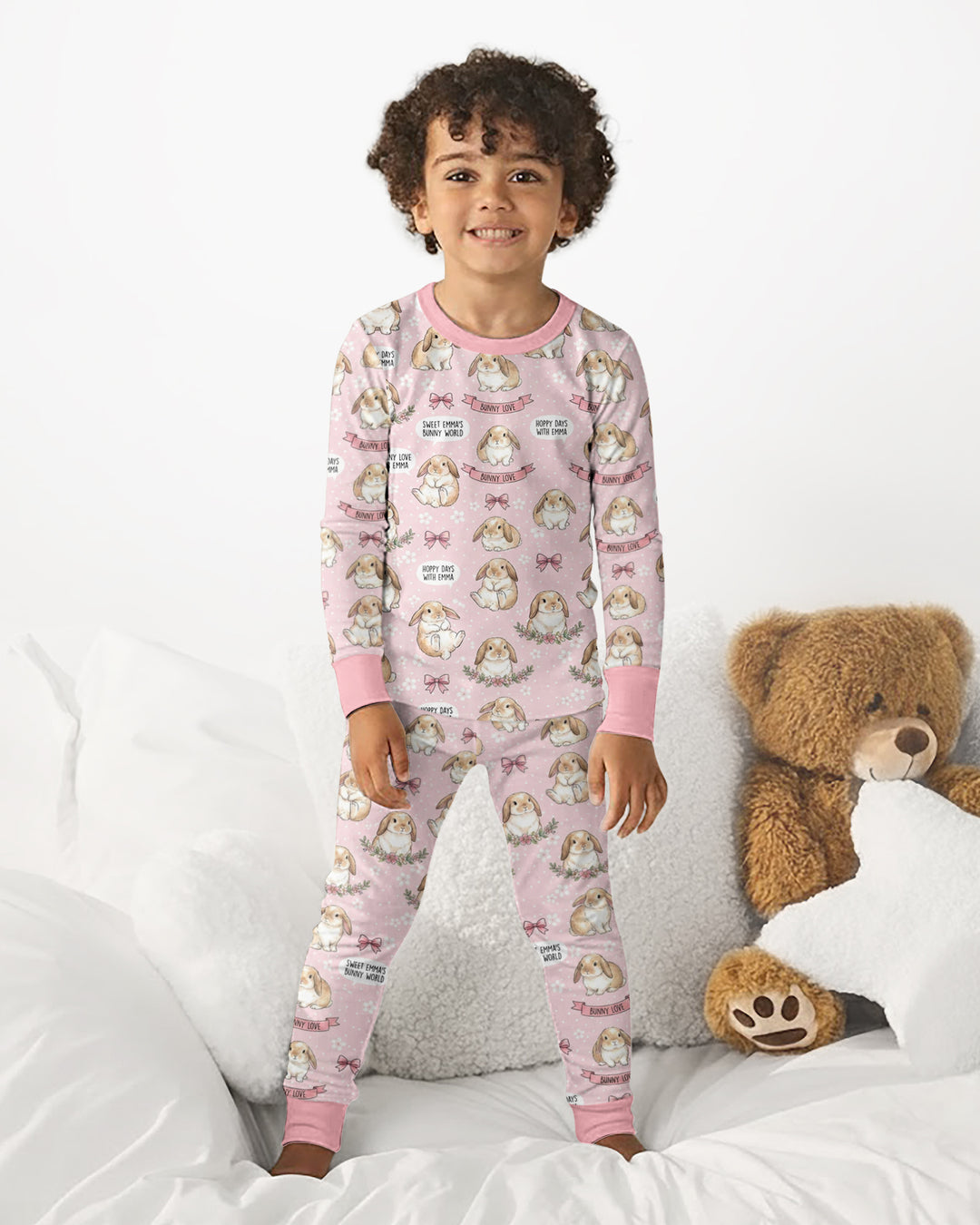 Sweet Bunny Worlds Bamboo Two Piece Long Sleeve Pajama Set