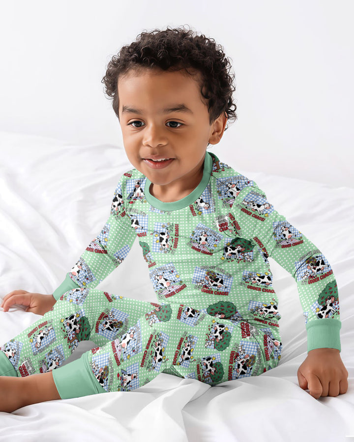 Udder Chaos Bamboo Two Piece Long Sleeve Pajama Set