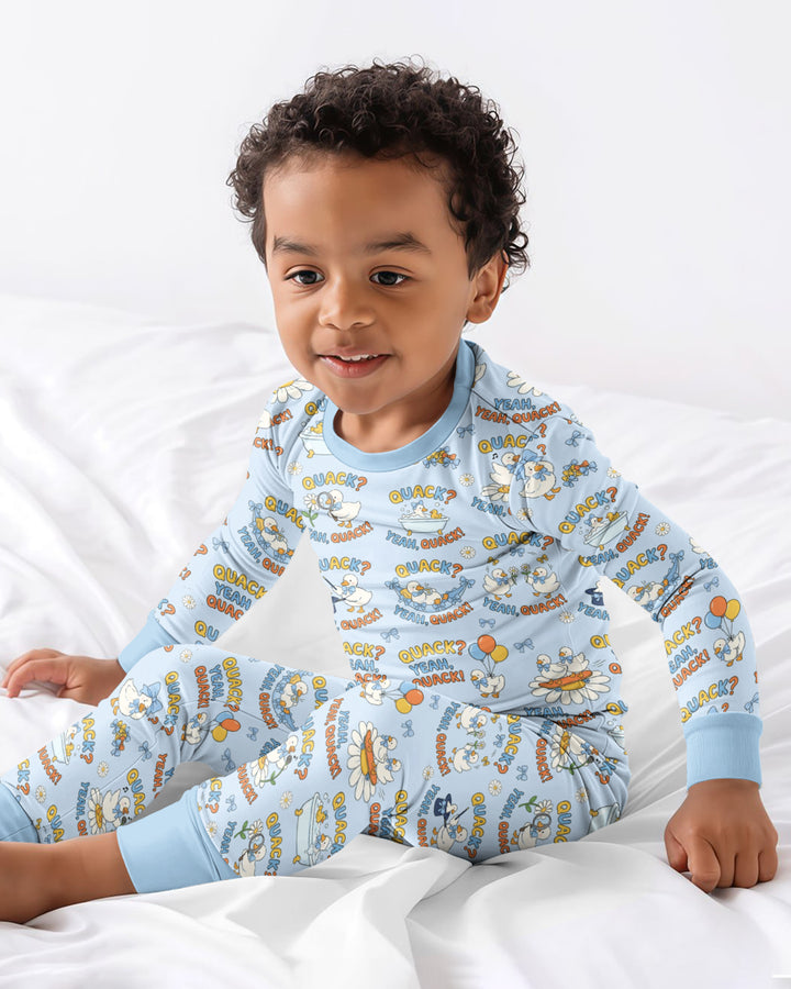 Yeah Quack Show Bamboo Two Piece Long Sleeve Pajama Set