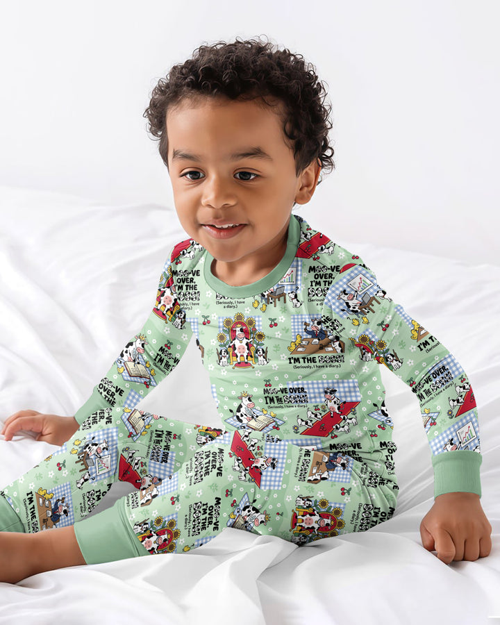 Moove Over Im The Boss Bamboo Two Piece Long Sleeve Pajama Set