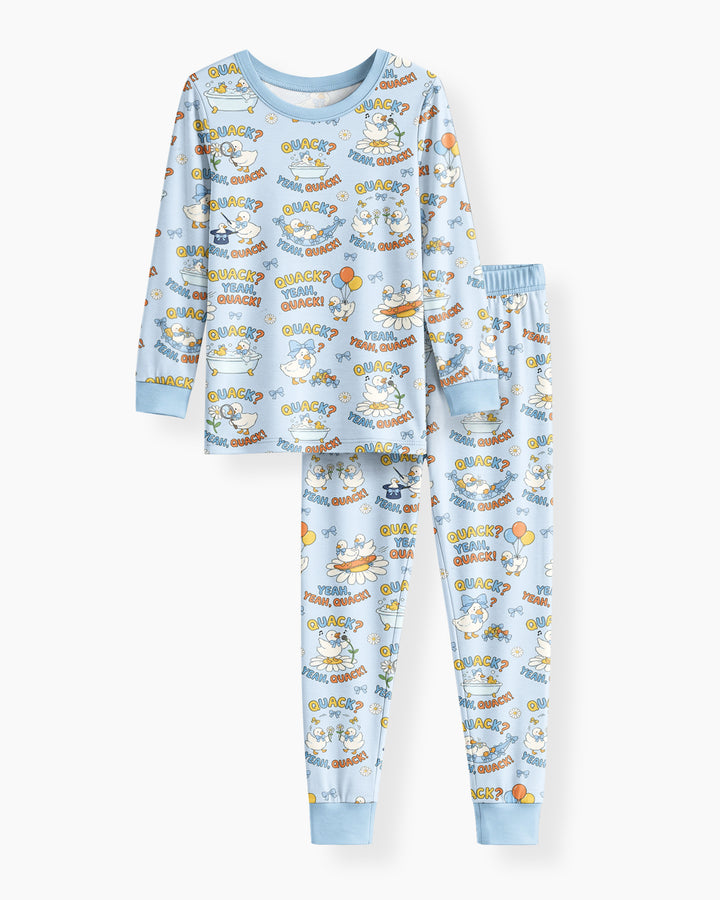 Yeah Quack Show Bamboo Two Piece Long Sleeve Pajama Set