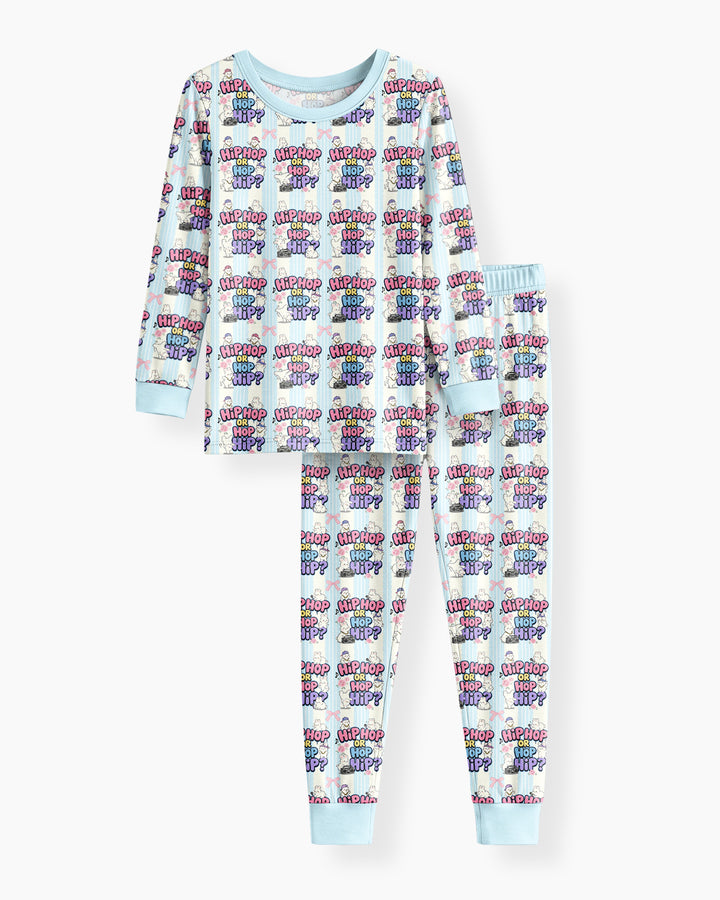Boombox Bunny Bamboo Two Piece Long Sleeve Pajama Set