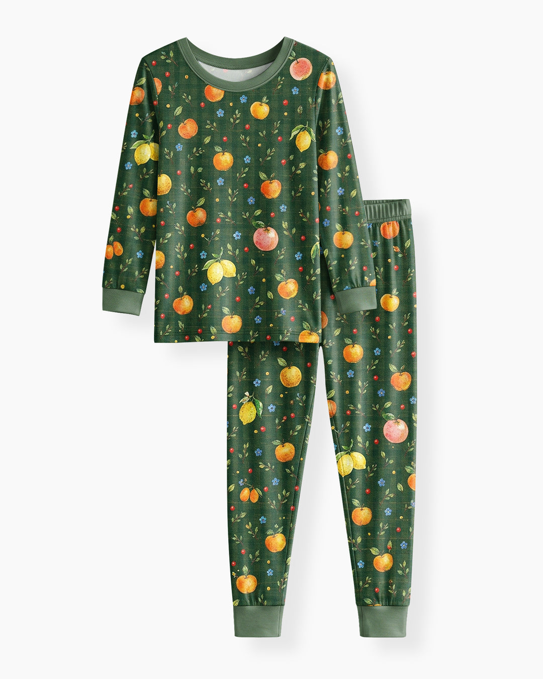 Forest Orange Bamboo Two Piece Long Sleeve Pajama Set