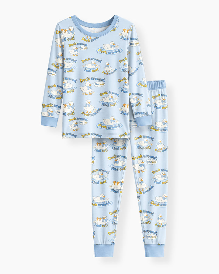 The Duck Around Bamboo Two Piece Long Sleeve Pajama Set