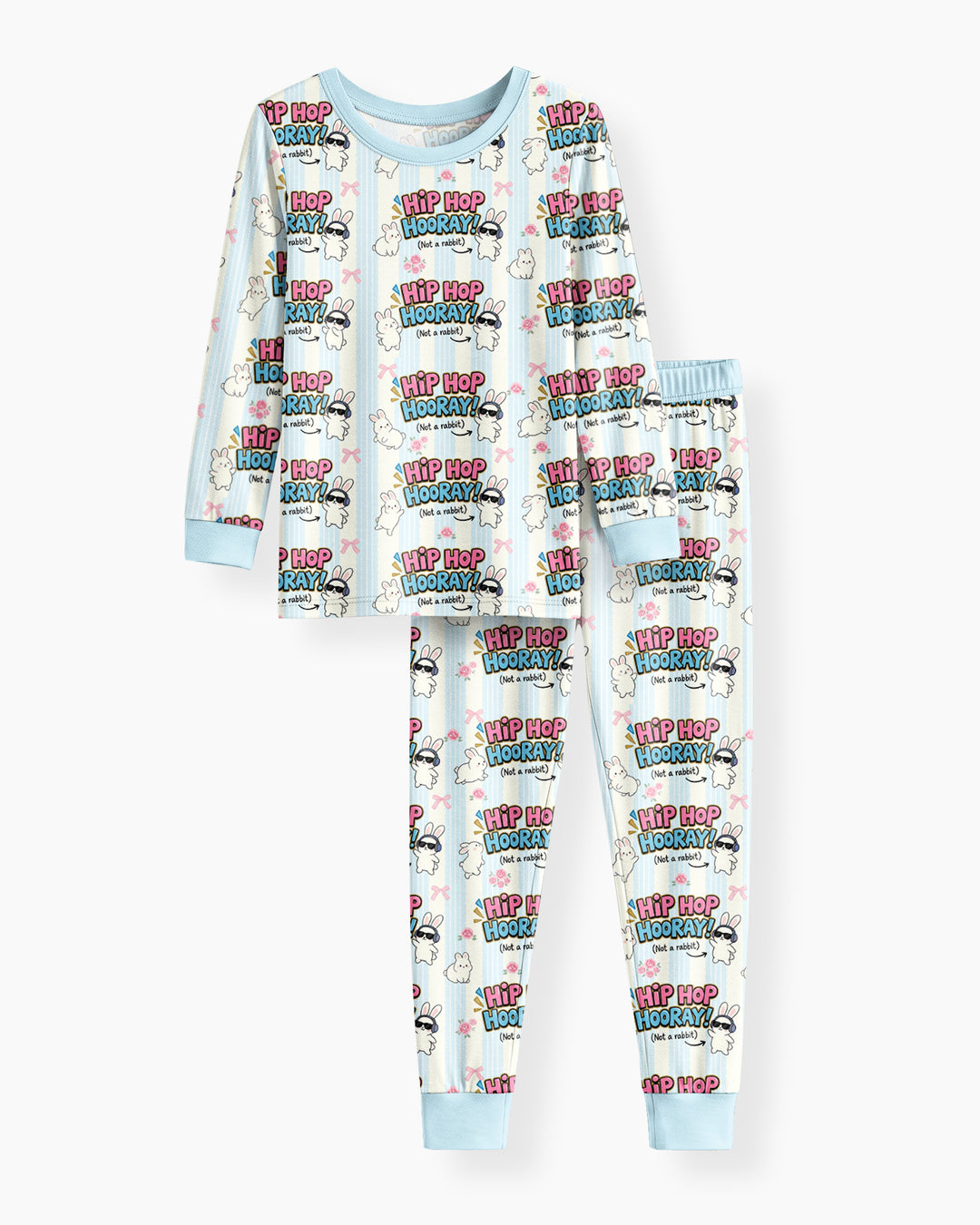 Hip Hop Bunny Bamboo Two Piece Long Sleeve Pajama Set