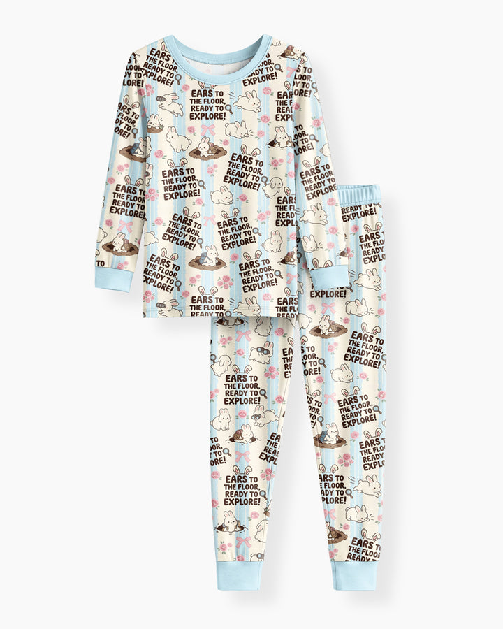 Ears To The Floor Bamboo Two Piece Long Sleeve Pajama Set