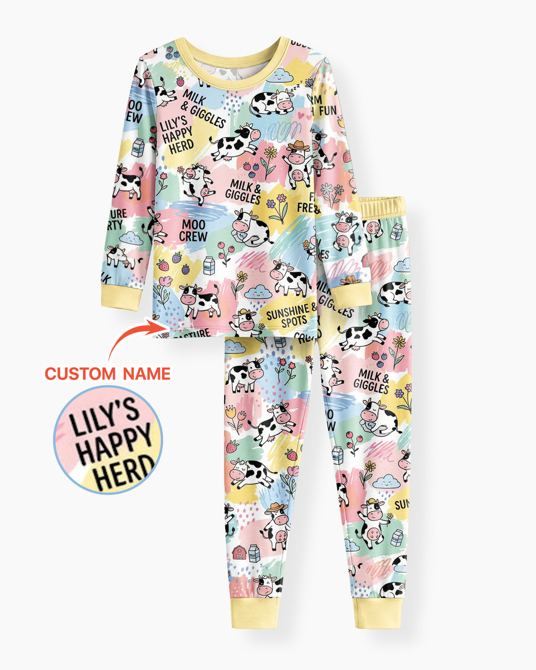 Custom Name Can’t Keep Us In The Barn Bamboo Two Piece Long Sleeve Pajama Set