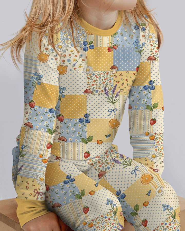 Lavender Orange Jam Bamboo Two Piece Long Sleeve Pajama Set