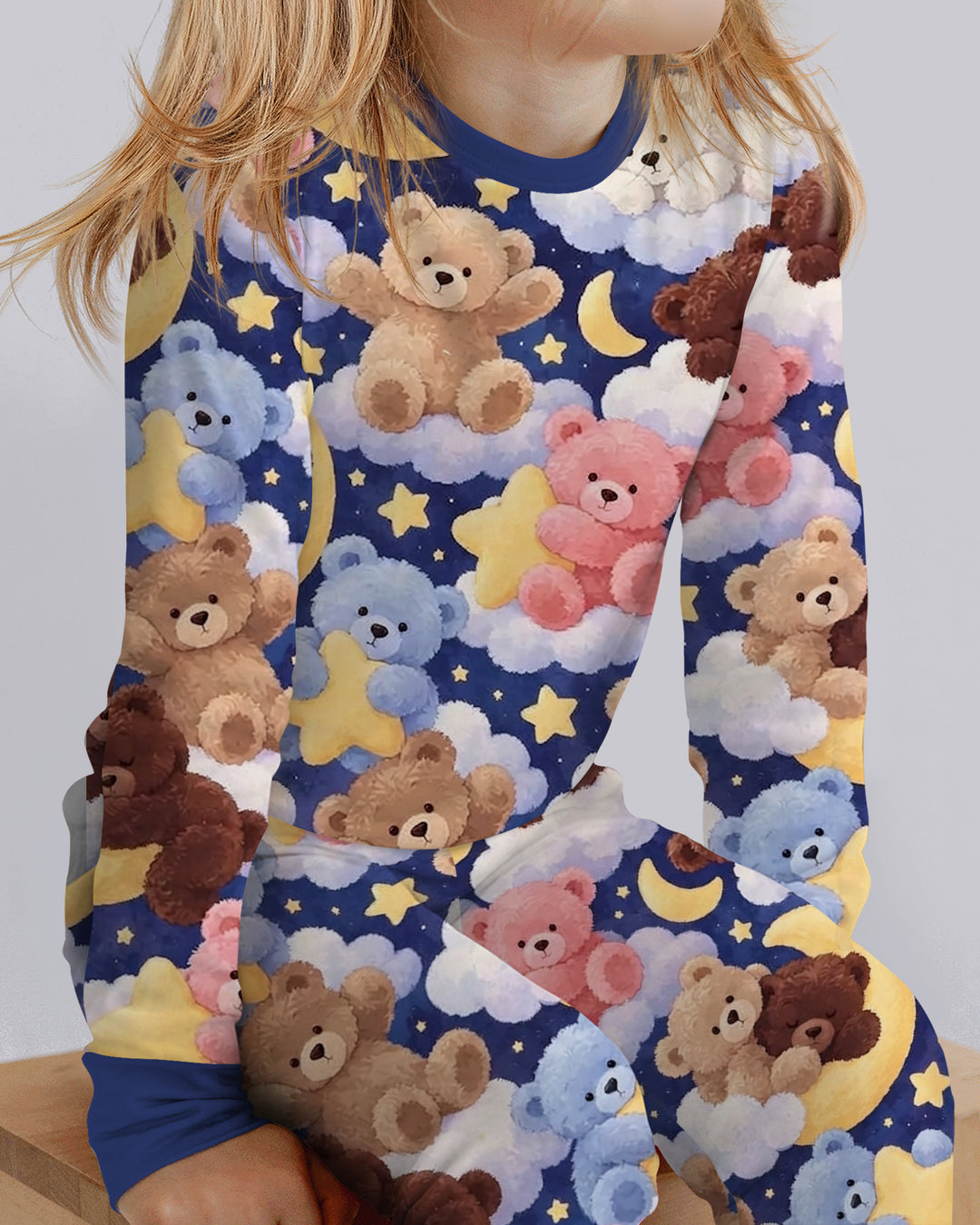 No Gravity Teddy Snooze Bamboo Two Piece Long Sleeve Pajama Set