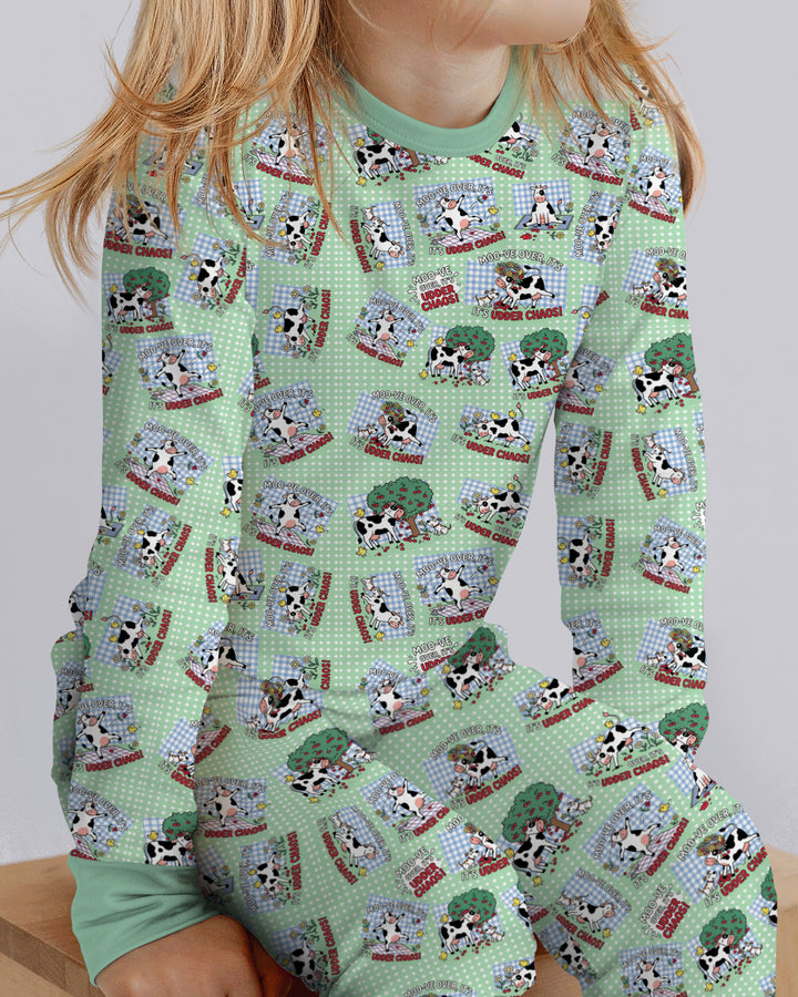 Udder Chaos Bamboo Two Piece Long Sleeve Pajama Set