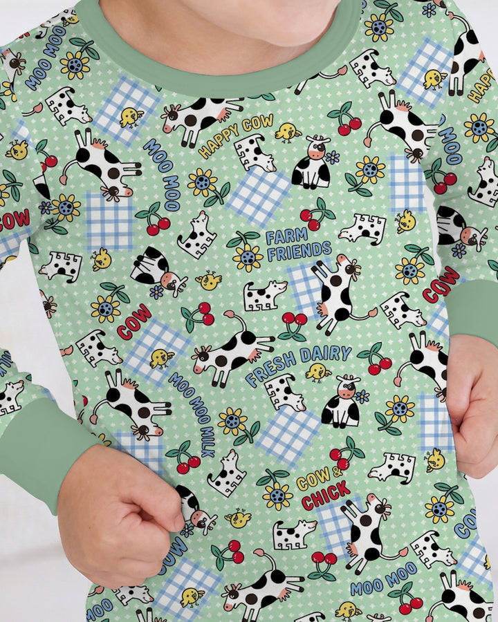 Moo Moo Chick Bamboo Two Piece Long Sleeve Pajama Set