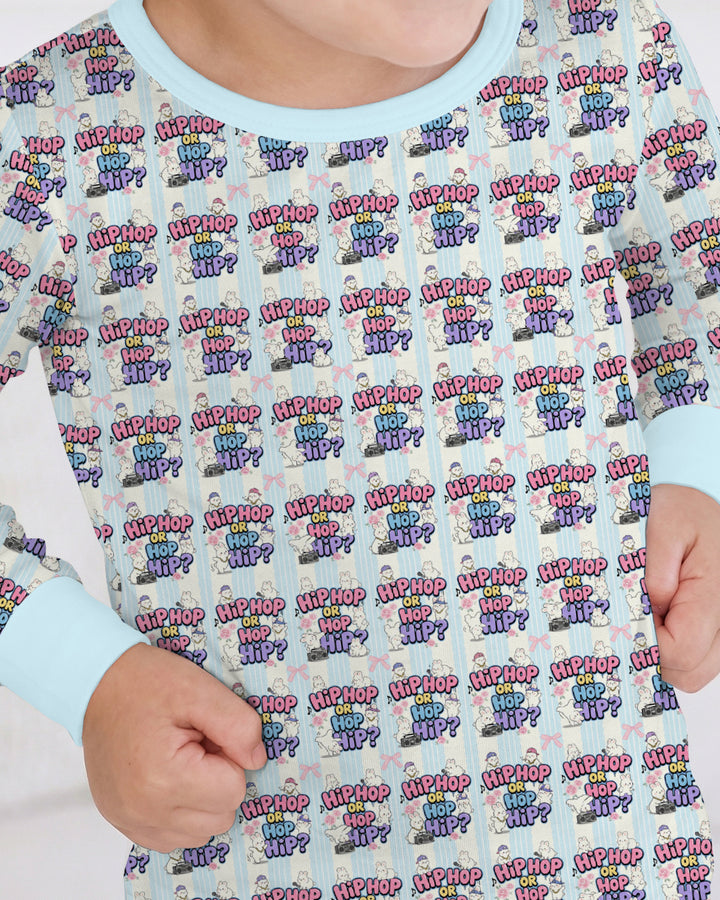 Boombox Bunny Bamboo Two Piece Long Sleeve Pajama Set
