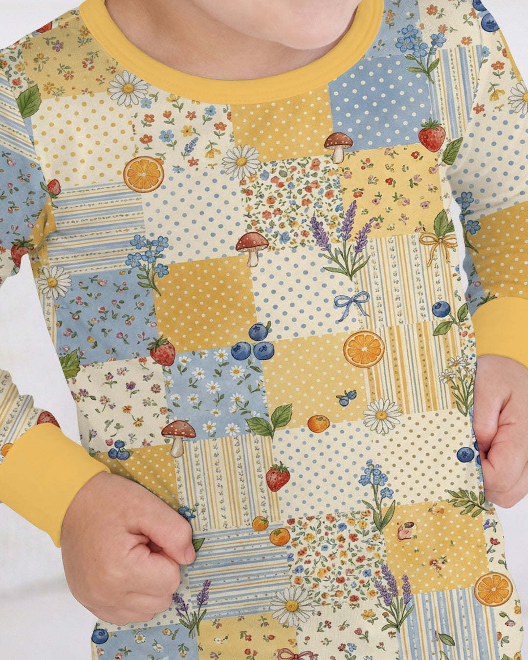 Lavender Orange Jam Bamboo Two Piece Long Sleeve Pajama Set