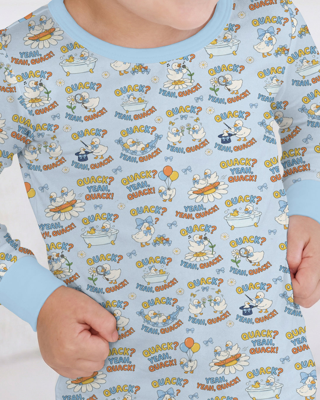 Yeah Quack Show Bamboo Two Piece Long Sleeve Pajama Set