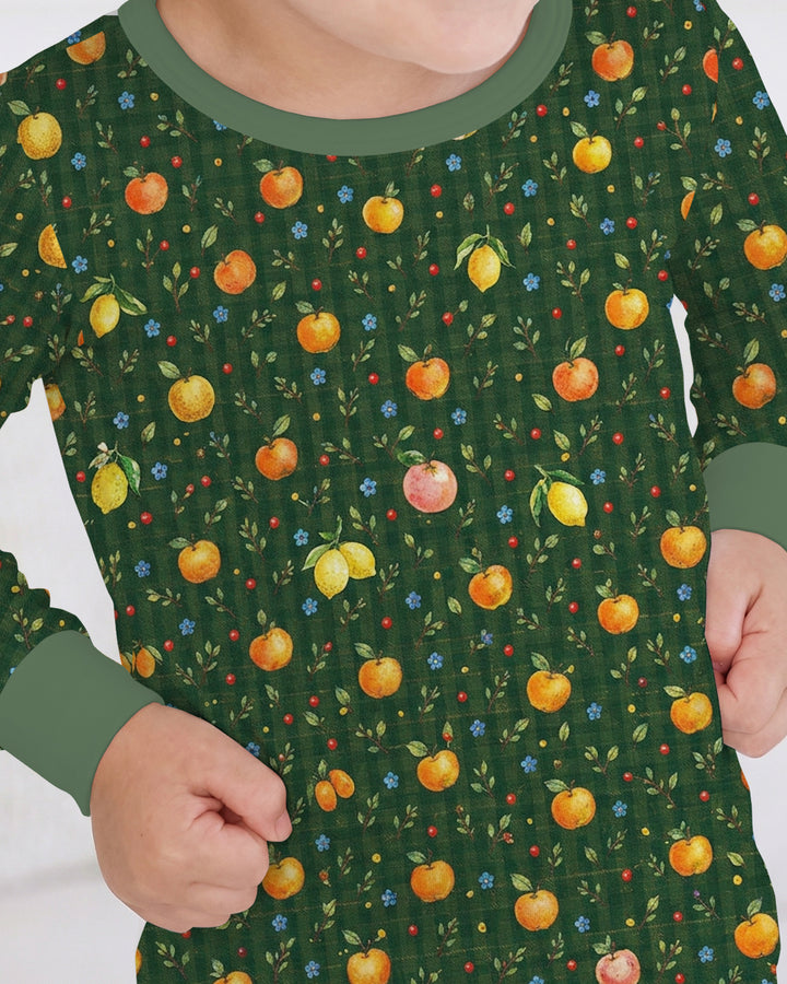Forest Orange Bamboo Two Piece Long Sleeve Pajama Set
