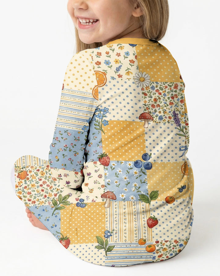 Lavender Orange Jam Bamboo Two Piece Long Sleeve Pajama Set