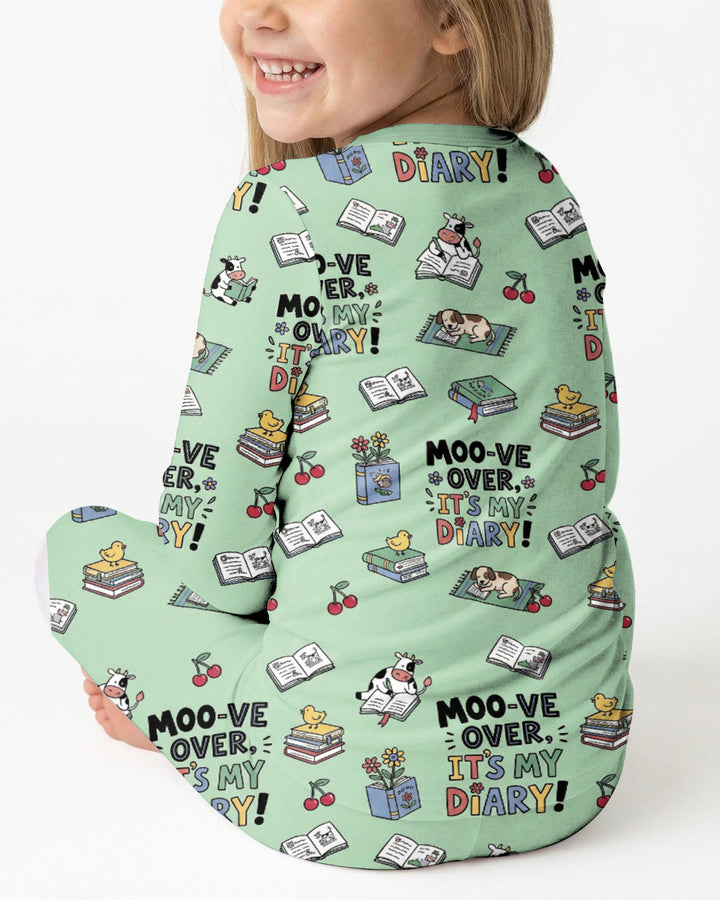 Moove Over Its My Diary Bamboo Two Piece Long Sleeve Pajama Set