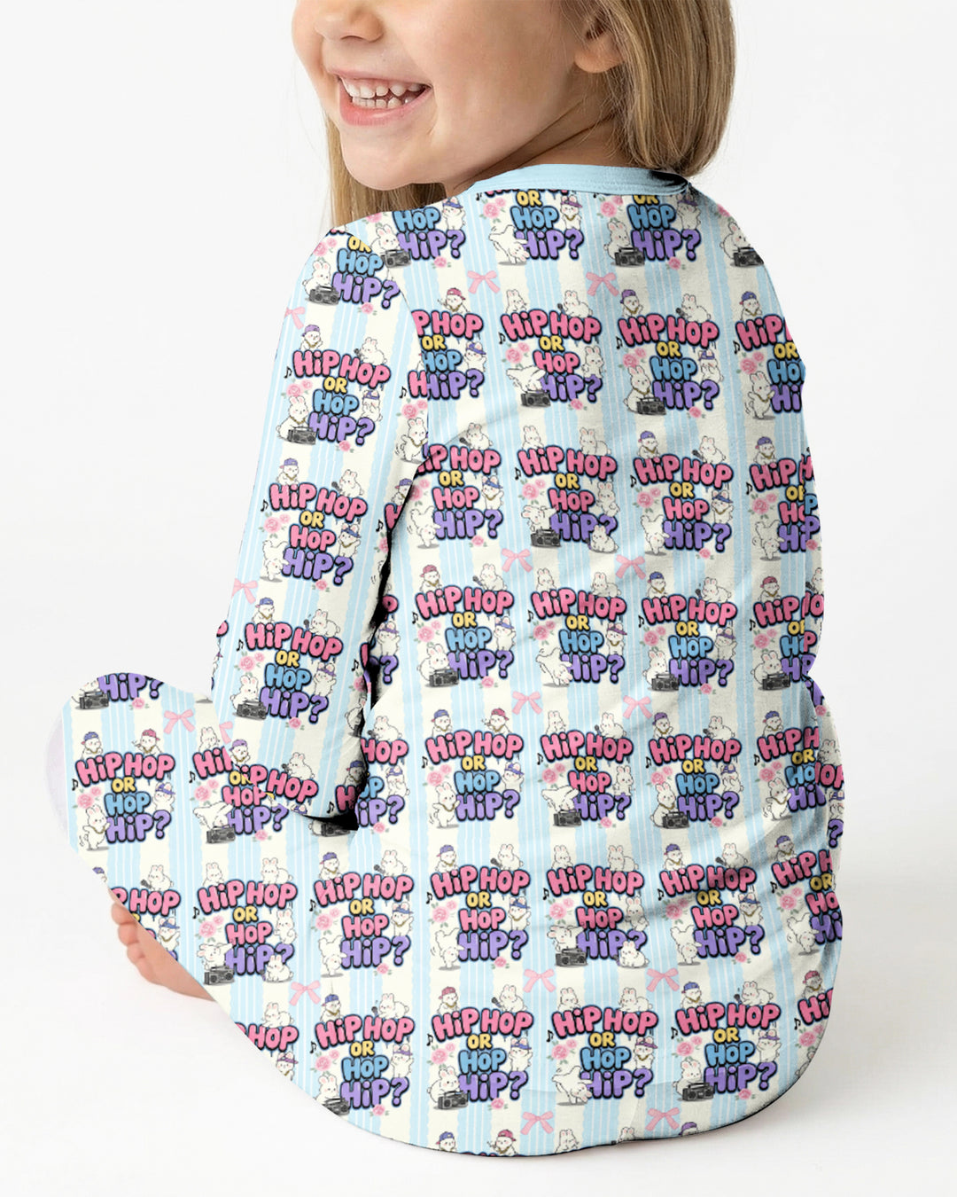 Boombox Bunny Bamboo Two Piece Long Sleeve Pajama Set