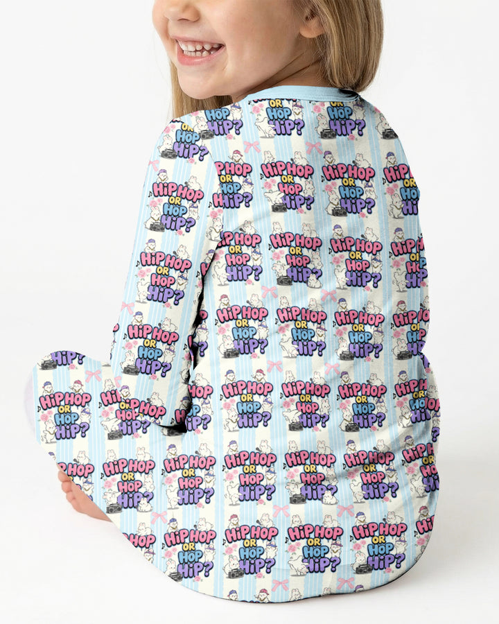 Boombox Bunny Bamboo Two Piece Long Sleeve Pajama Set