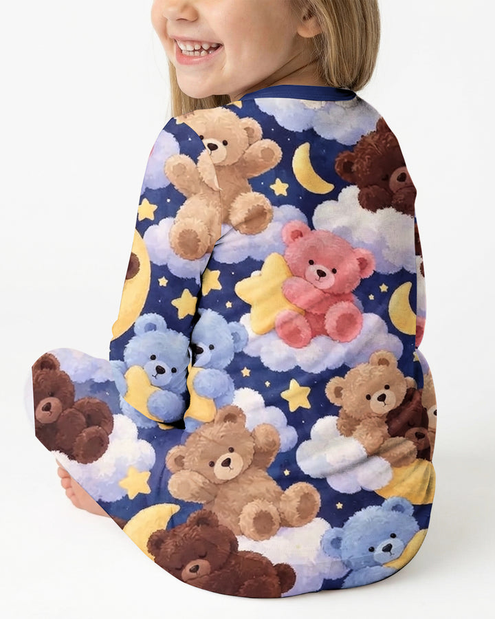 No Gravity Teddy Snooze Bamboo Two Piece Long Sleeve Pajama Set