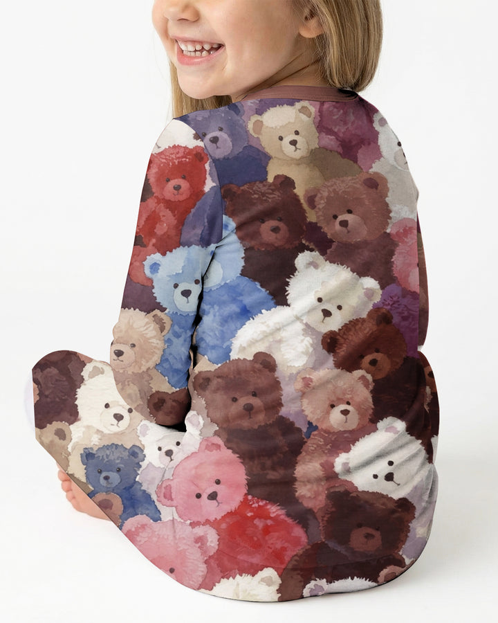 Teddy Bear Hug Jam Bamboo Two Piece Long Sleeve Pajama Set