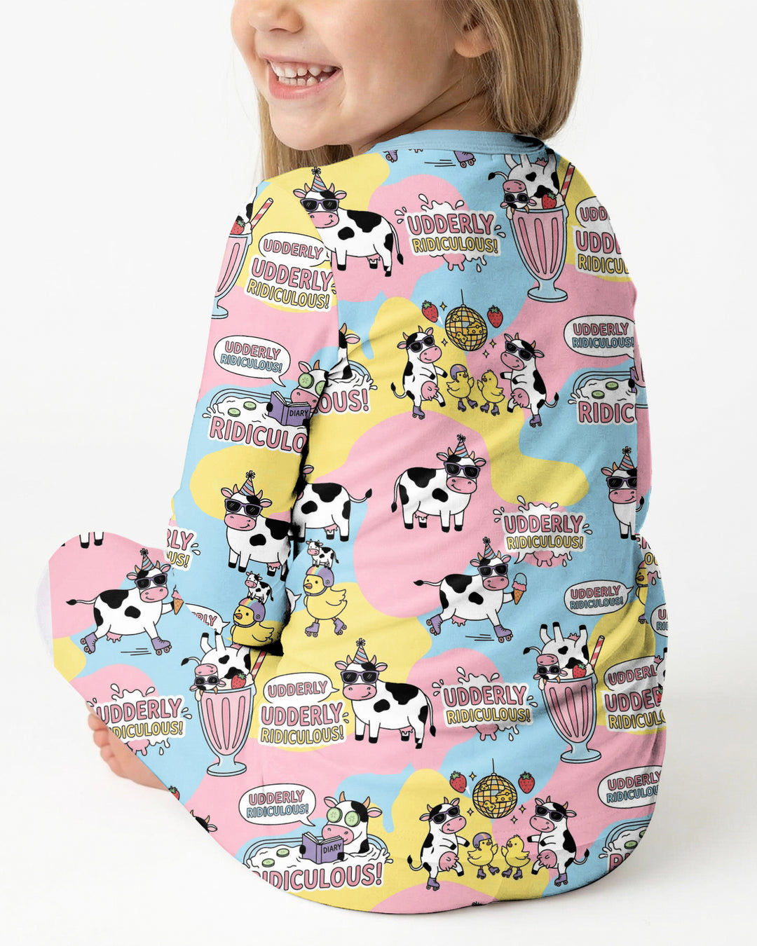 Too Ridiculous To Moo Bamboo Two Piece Long Sleeve Pajama Set
