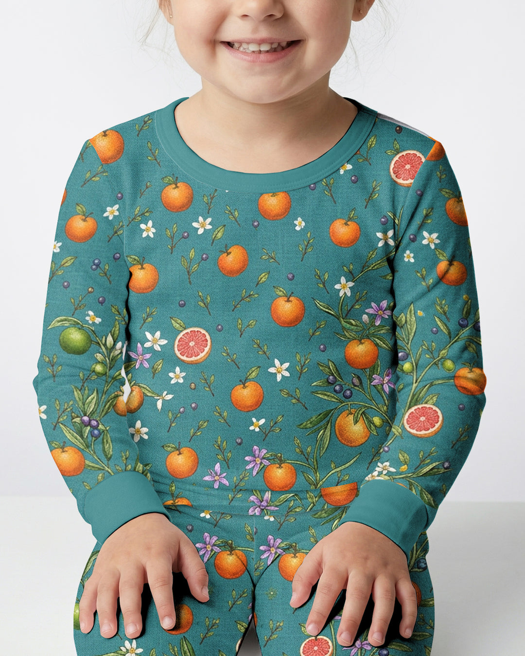 Fresh Citrus Breeze Bamboo Two Piece Long Sleeve Pajama Set