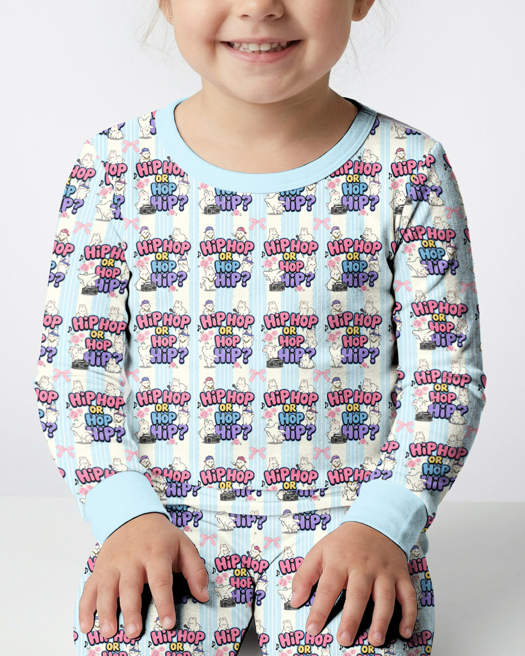 Boombox Bunny Bamboo Two Piece Long Sleeve Pajama Set
