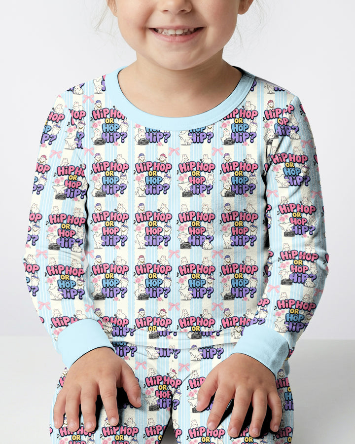 Boombox Bunny Bamboo Two Piece Long Sleeve Pajama Set