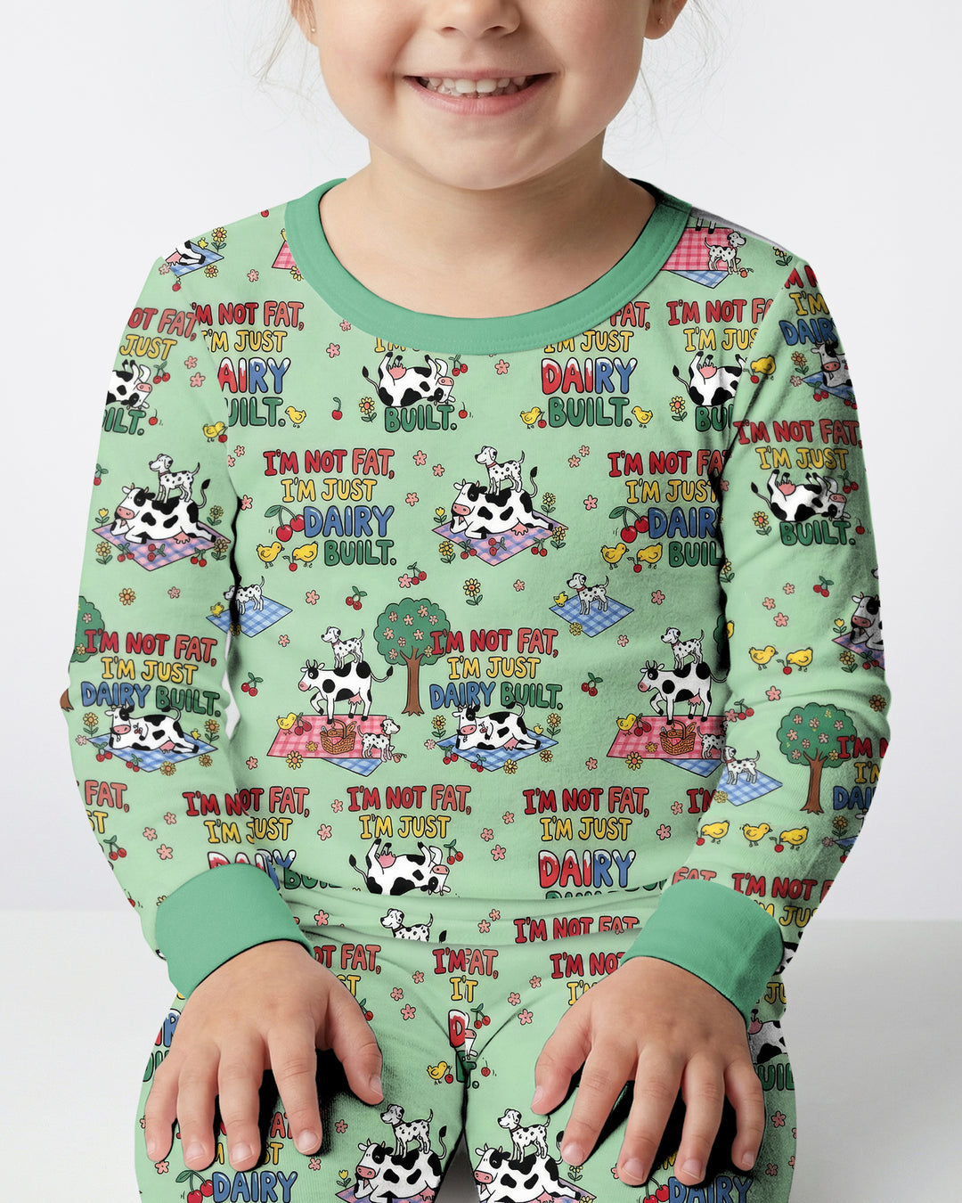 I'm Not Fat I'm Just Dairy Built Bamboo Two Piece Long Sleeve Pajama Set