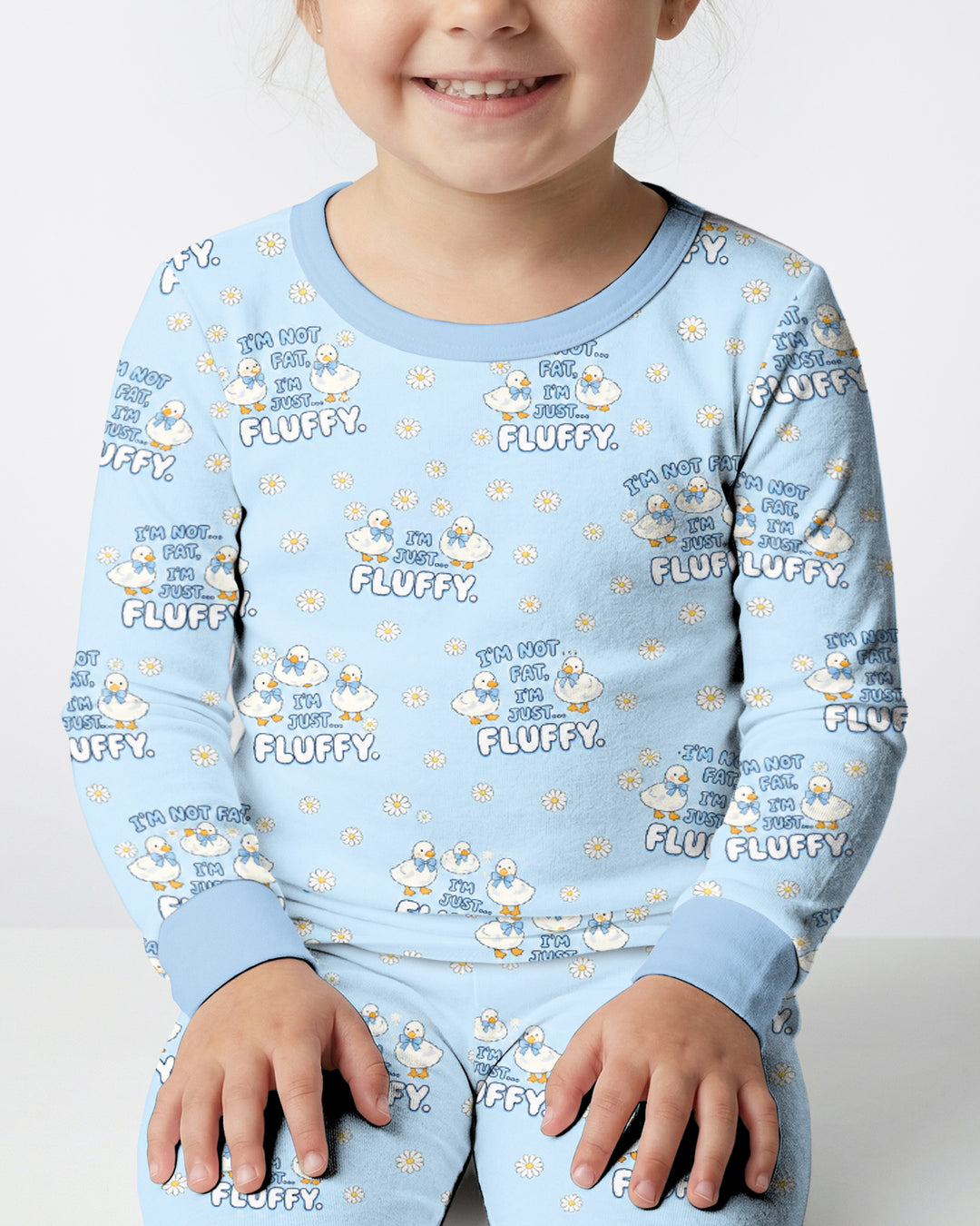 Not Fat Just Fluffy Bamboo Two Piece Long Sleeve Pajama Set