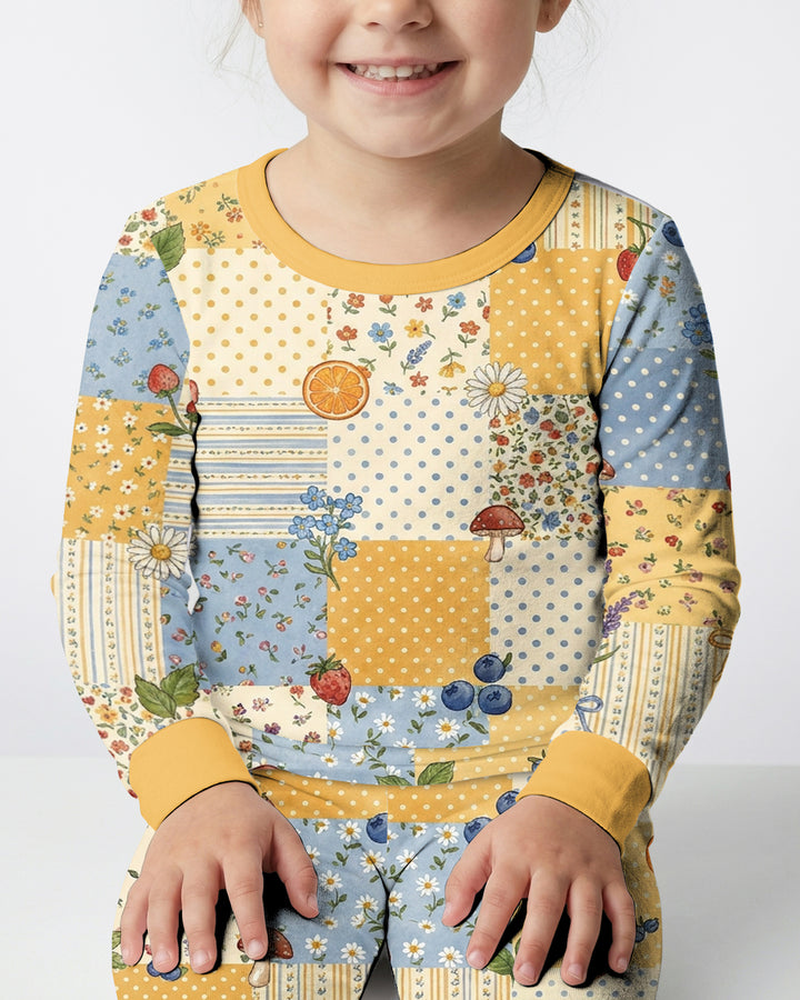 Lavender Orange Jam Bamboo Two Piece Long Sleeve Pajama Set