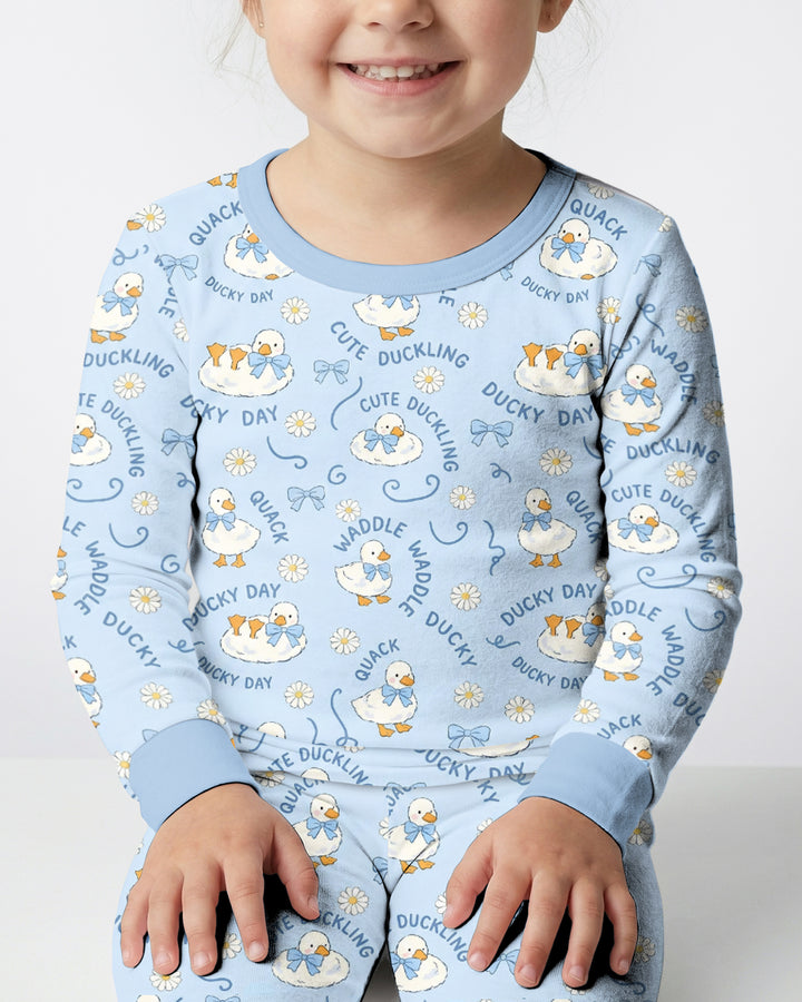 Happy Ducky Day Bamboo Two Piece Long Sleeve Pajama Set