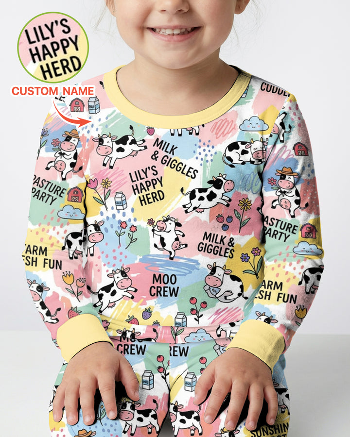 Custom Name Can’t Keep Us In The Barn Bamboo Two Piece Long Sleeve Pajama Set