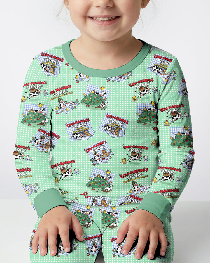Mission Im-moo-sible Bamboo Two Piece Long Sleeve Pajama Set