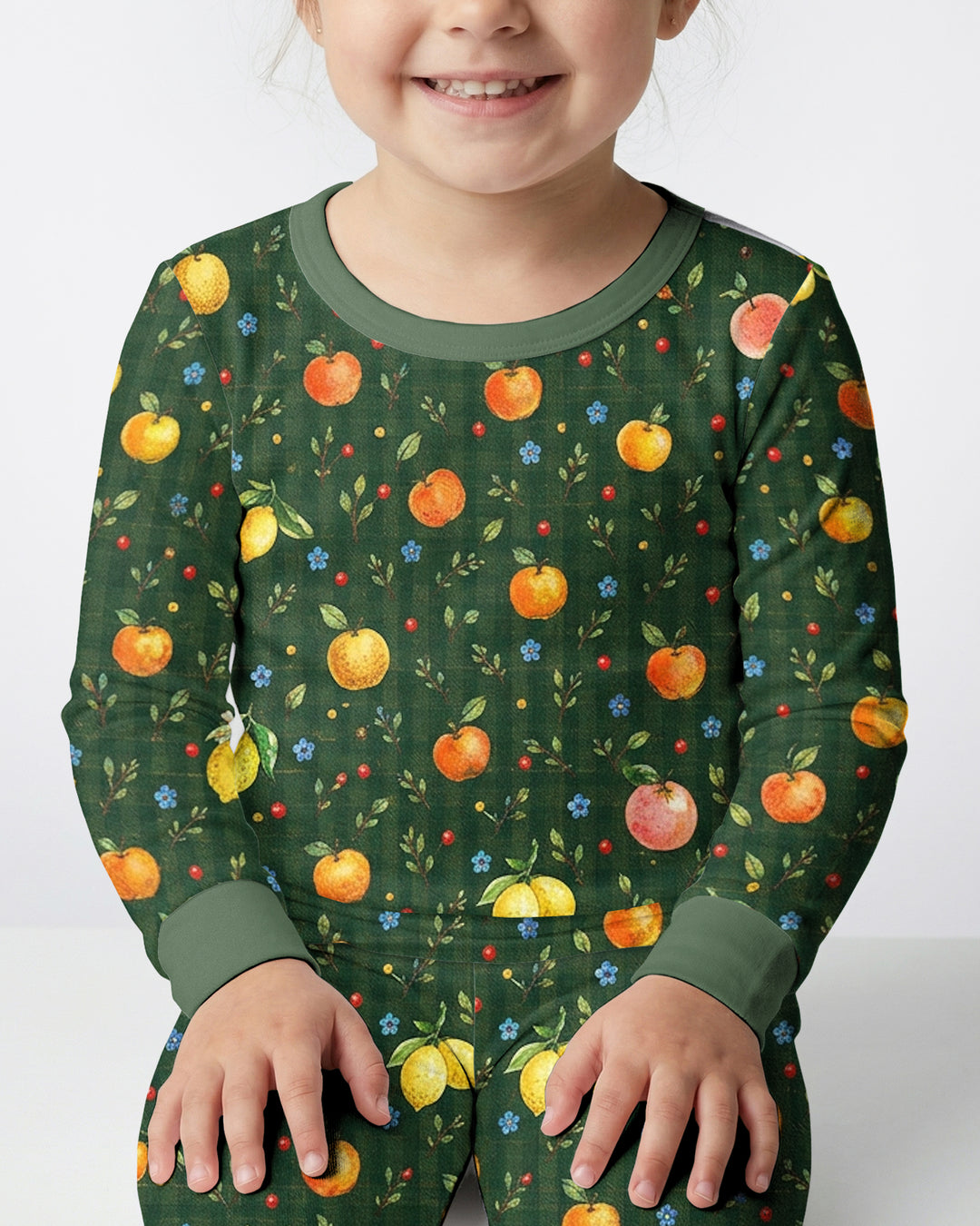 Forest Orange Bamboo Two Piece Long Sleeve Pajama Set