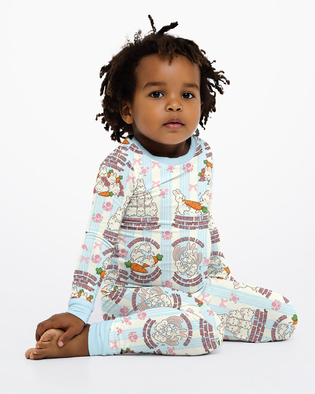 Hop-timism Bamboo Two Piece Long Sleeve Pajama Set