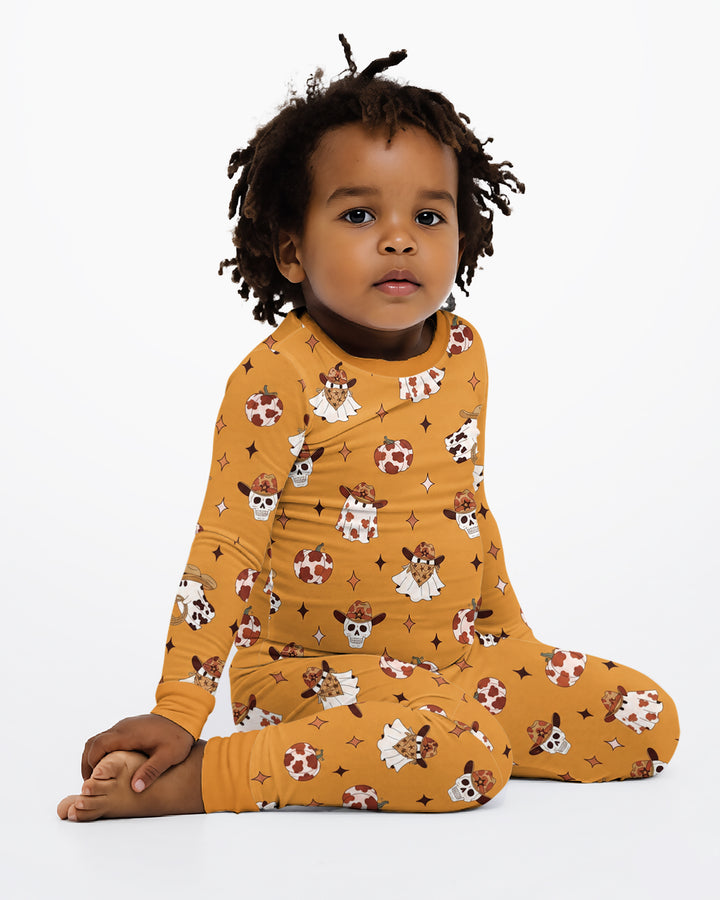 Howdy Spooky Cowboy Bamboo Two Piece Long Sleeve Pajama Set