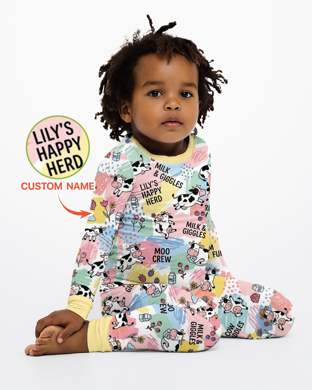 Custom Name Can’t Keep Us In The Barn Bamboo Two Piece Long Sleeve Pajama Set