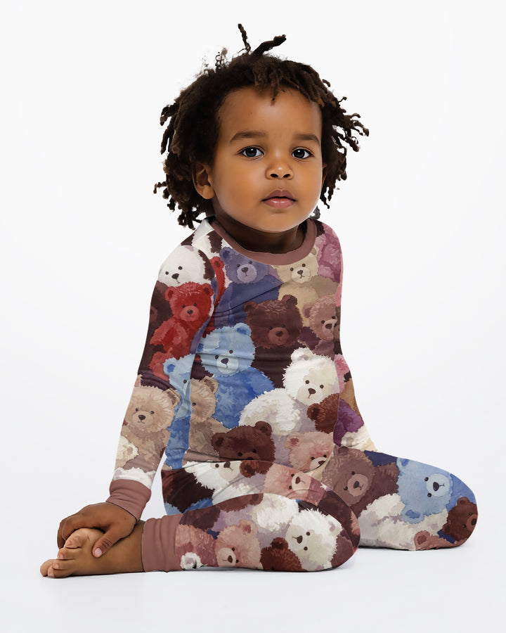 Teddy Bear Hug Jam Bamboo Two Piece Long Sleeve Pajama Set