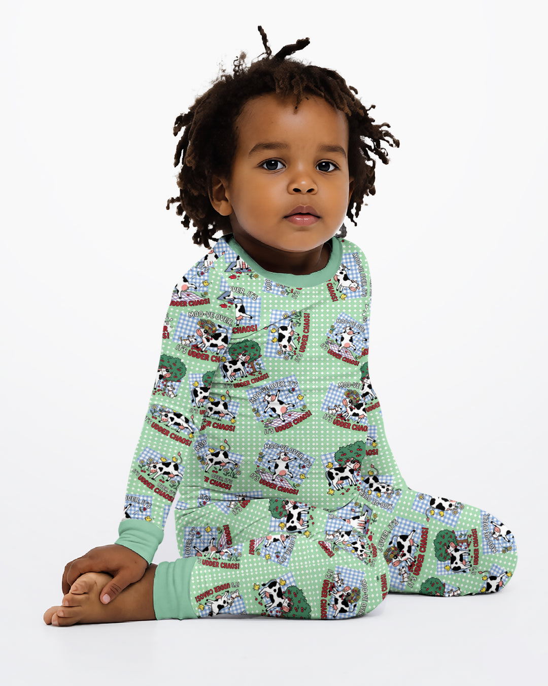 Udder Chaos Bamboo Two Piece Long Sleeve Pajama Set