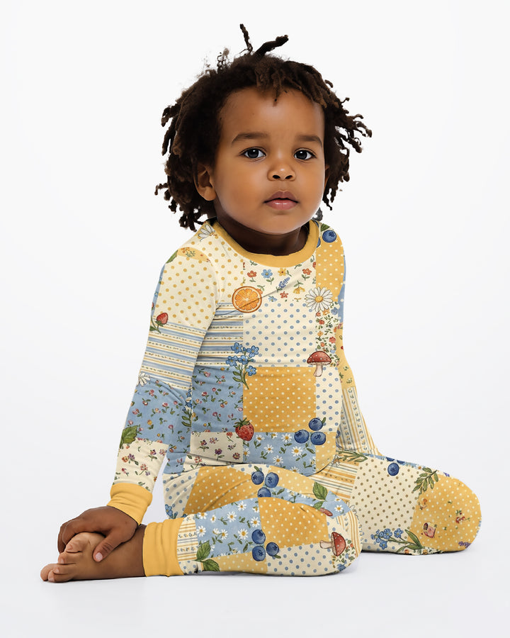 Lavender Orange Jam Bamboo Two Piece Long Sleeve Pajama Set