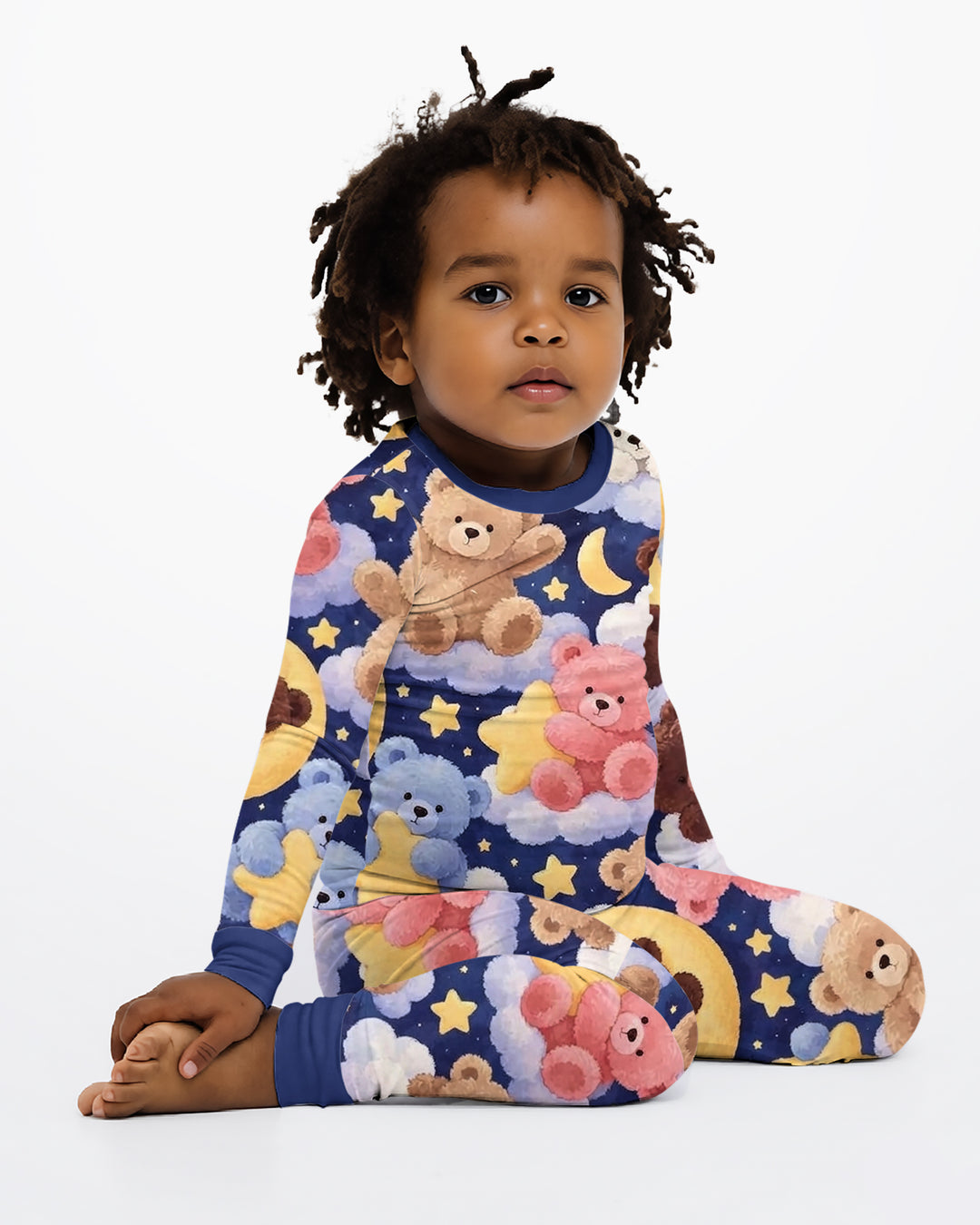 No Gravity Teddy Snooze Bamboo Two Piece Long Sleeve Pajama Set