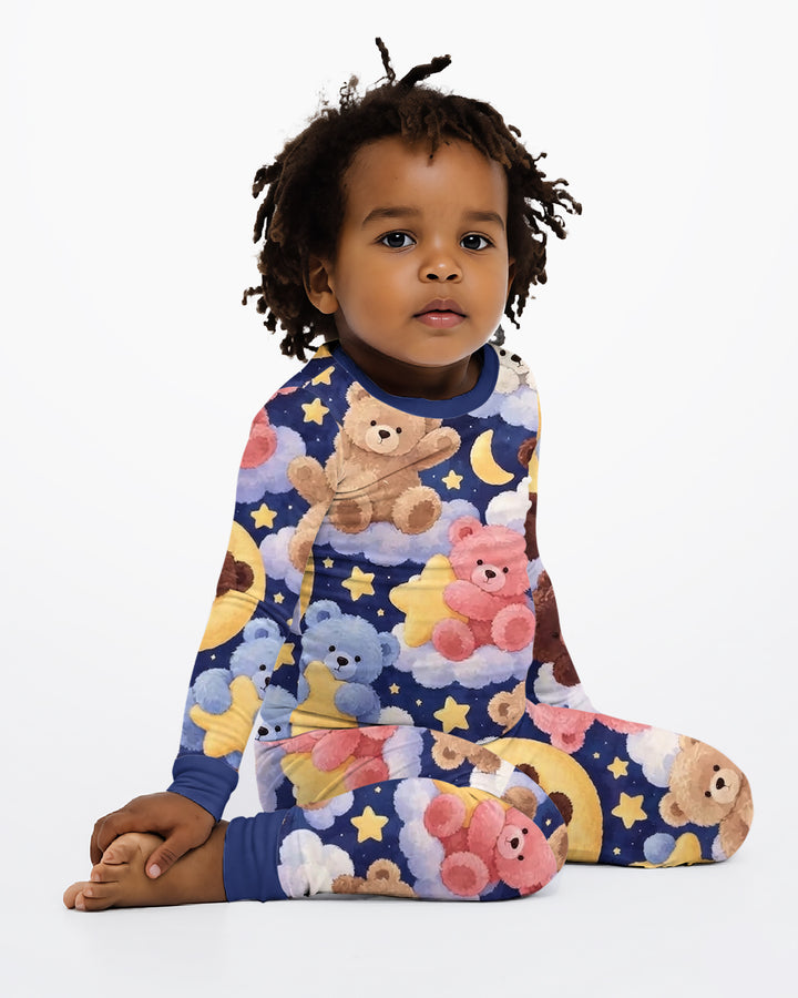 No Gravity Teddy Snooze Bamboo Two Piece Long Sleeve Pajama Set