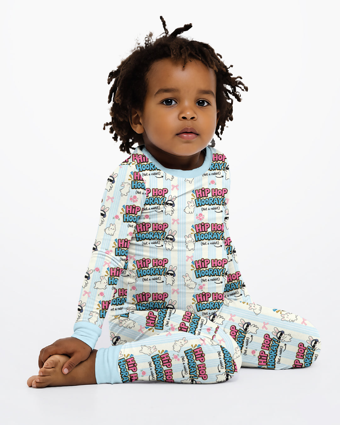 Hip Hop Bunny Bamboo Two Piece Long Sleeve Pajama Set
