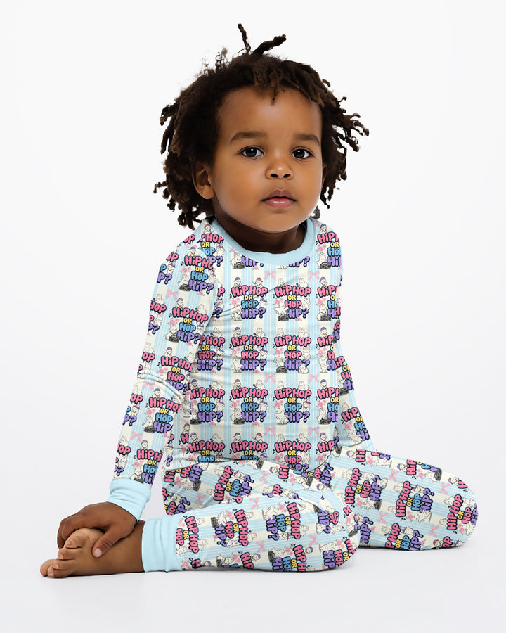 Boombox Bunny Bamboo Two Piece Long Sleeve Pajama Set